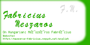 fabricius meszaros business card